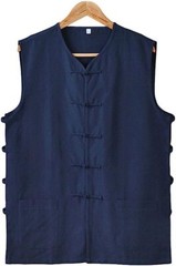 Chinese Waistcoat Wing Chun Sleeveless Vest Martial Arts Buddhist Monks Uniform