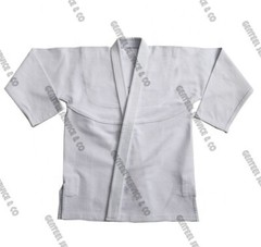 1 coat and 3 pants Blank White for BJJ Pearl weave 450 coat and Rip stop pant A3