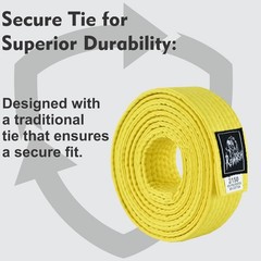 Revansh Yellow Karate Belt Martial Arts Taekwondo Judo Rank Belt Kids Adults 0-5