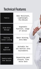 Thapur Sports Elite Premium Brazilian Jiu Jitsu Gi White 100% Cotton – Free Belt