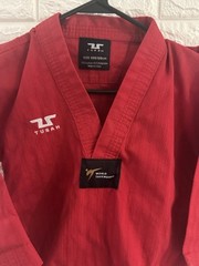 Tusah Kids World Taekwondo Red Shirt Size 000 Uniform Ktma Martial Arts