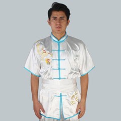 Silk Kung Fu Tai Chi Uniform Martial Arts Changquan Suit Dragon Embroidery Hot