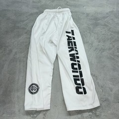 Size 150 (US 12) TECH MMA Martial Arts TAEKWONDO PANTS Kids White Youth