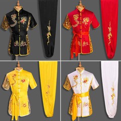 High quality dragon embroidered sequin Kung Fu Tai Chi uniform martial arts set
