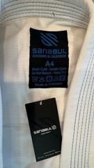 SANABUL ESSENTIAL BJJ Mens Jiu Jitsu Gi COAT ONLY Lightweight Size A4 White/Blue
