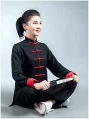 Tai Chi Clothes Martial Art Uniform Wushu Clothing Kung Fu Dress Unisex Black