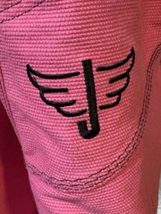 JAYEFO girls jiu jitsu/martial arts top pink long sleeve K-1 poly/cotton blend