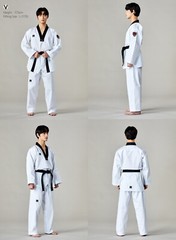 MOOTO BS5 Uniform with Black V-Neck Basic Season-5 Standard WT Dobok Korea