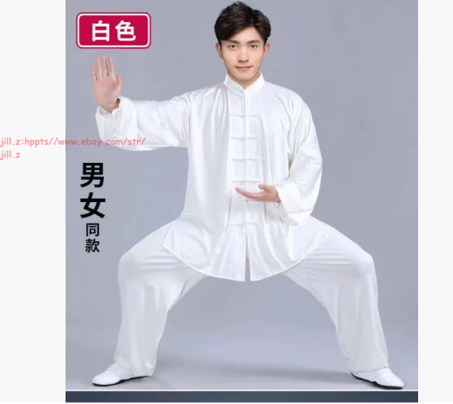 Chinese Style Women Men Milk Silk Kung Fu Uniform Martial Arts Wushu Tai ji Suit