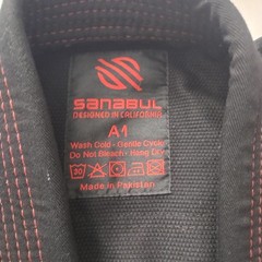 Sanabul Essentials V.2 Ultra Light BJJ Jiu Jitsu Gi Jacket, Size A1, Black / Red