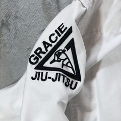 Gracie Jiu-Jitsu Official Gi Set 1/140 Boys White Jacket Pants 100% Cotton BJJ