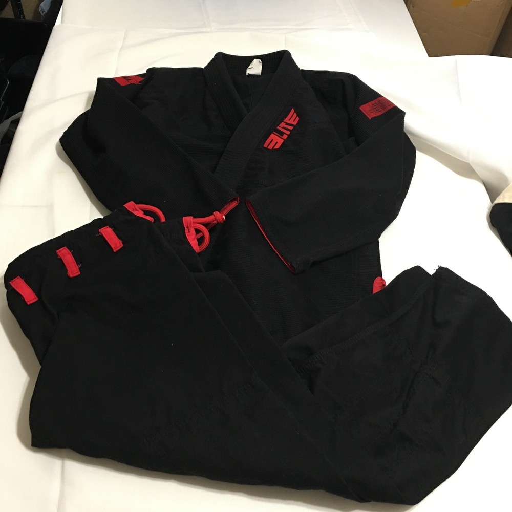 Elite Sports BJJ Gi Top and Pants Size A3 Black Set Brazilian Jiu Jitsu Judo MM