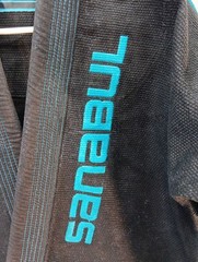 Sanabul Jacket Top Adult’s Size A1 Black And Teal Gi Jiu Jitsu Martial Arts GUC