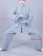 Unisex Kung Fu Tai Chi Suit Cotton Linen Shirt+Pants Wushu Martial Art Uniforms