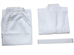 FLUORY Karate Uniform with Size 000/110CM (3'5-3'9), Ku-c001-white