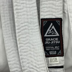 Gracie Jiu-Jitsu Classic Gi Size 00/120 (kids4-7)White BJJ MMA Kimono With Belt