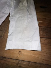 Martial Arts Karate Uniform Cotton Poly White with White Belt Unused Size 0/140
