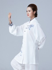 Summer Tai Chi Clothes Wrinkle Free Wushu Clothing Kung Fu White Women Men