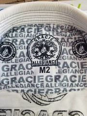 Gracie Allegiance jiu jitsu Gi Kids Top Only Kimono Size M2 See Pics