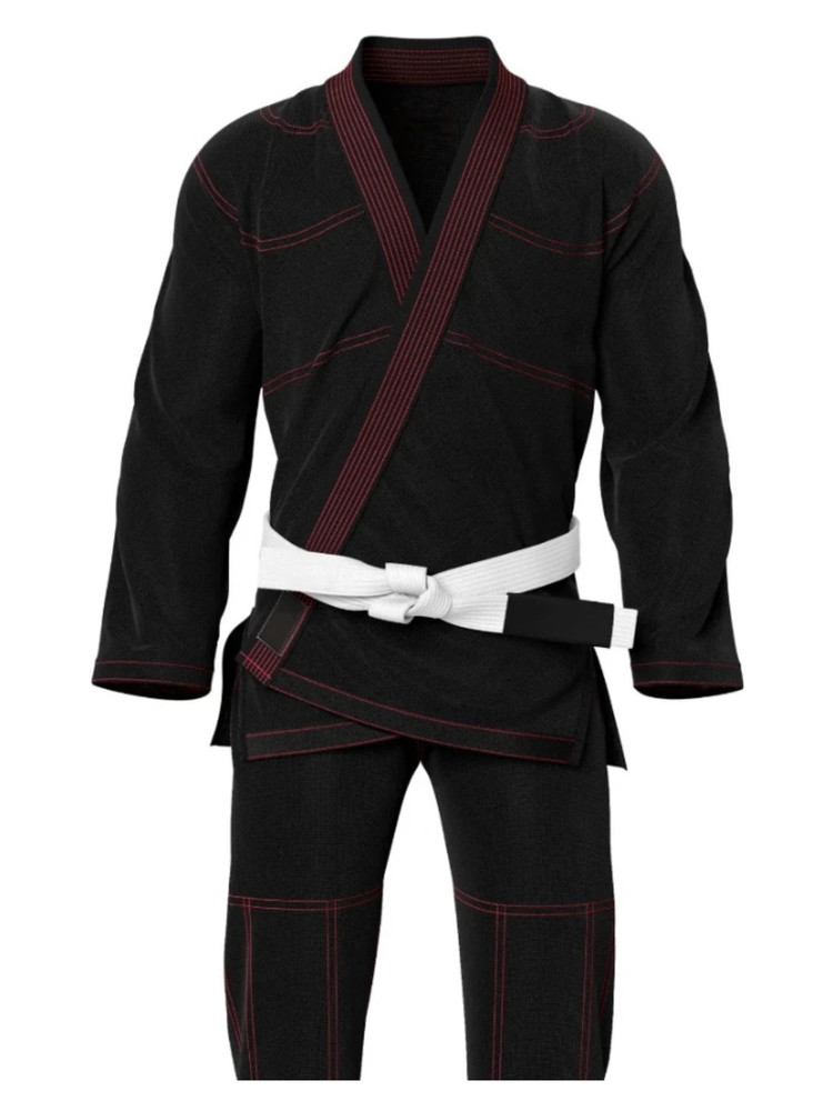 Thapur Sports Elite Brazilian Jiu Jitsu Gi Uniform – Black/Red – Free Belt