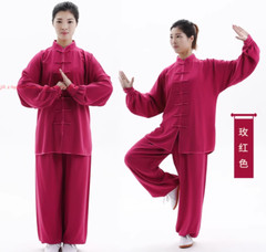 Unisex Tai Chi Uniform Cotton Chinese Kung Fu Wear Martial Arts Wing Chun Suit