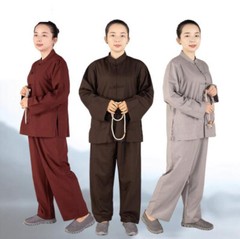 Shaolin Monk Zen Lay Clothes Buddhists Meditation Uniform Temple Monk Robe Suits