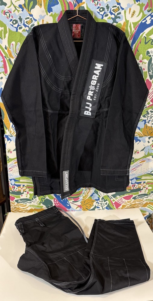 Break Point Jiu-Jitsu Gi Black Kimono Adult Size A1L BJJ Program Top + Pants