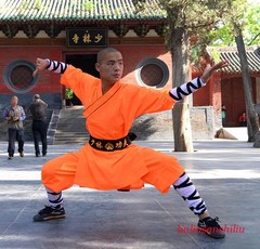 Orange Shaolin Monk Uniform Kung Fu Suit Tai Chi Martial Art Clothes Set Uniform