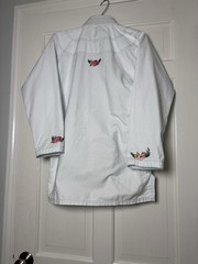 Ultimate Jiu-Jitsu Ultimate Fight Gear White w/Pink Flowers Jacket Size A0