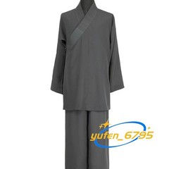 STOCK Buddhist Shaolin Monk Robe Full Set Linen Kung Fu Suit Meditation Uniforms