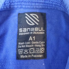 Sanabul Gi Top Blue Gray Size A1 BJJ Jiu Jitsu Uniform Suit Jacket Martial Art