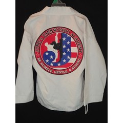 Kids Taekwondo Uniform Top Martial Arts Gi Jung’s Academy Size 000/120