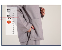 Shaolin Buddhist Monk Meditation Kung Fu Uniform Cotton Suit Temple Tai Chi sets