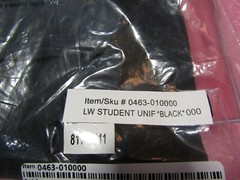 0463-010000 CENTURY 6 OZ. LIGHTWEIGHT STUDENT UNIFORM- BLACK SIZE 000
