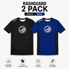 Pack of 2 Shoyoroll Batch 136 Competitor Retro Rash Guard Blue Black