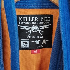 Brazilian Jiu Jitsu Kimono Killer Bee Adult Size A2 Medium Large Blue Orange J2