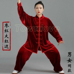 Women Men Martial Arts Uniform Yoga Tai Chi Sets Tang Kung Fu Suit Outfit Thicke