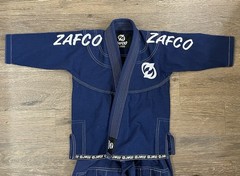 ZAFCO Kids BJJ Gi Size K-000 Navy Blue with White Belt