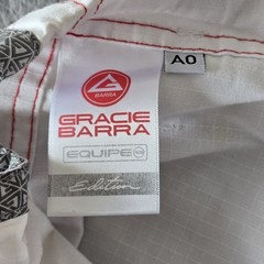 GRACIE BARRA JIU JITSU Gi Pants Adult SIZE A0 White Equipe Edition