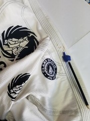 Gracie Allegiance jiu jitsu Gi Kids Top Only Kimono Size M2 See Pics