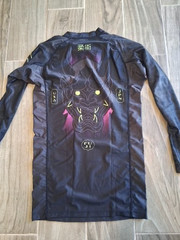 FUJI Oni Legend Flex Lite Longsleeve Rashguard Sz Small Black MMA BJJ Jiu-Jitsu