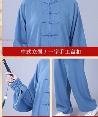 Unisex Kung Fu Tai Chi Suit Cotton Linen Shirt+Pants Wushu Martial art Uniforms