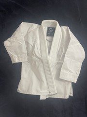 White Origin Kids Gi 5/6 With Custom Embroidered Logo On Back