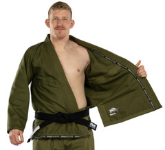 Fuji Suparaito Jiu Jitsu Gi Sz A2 BJJ Lightweight Green Khaki