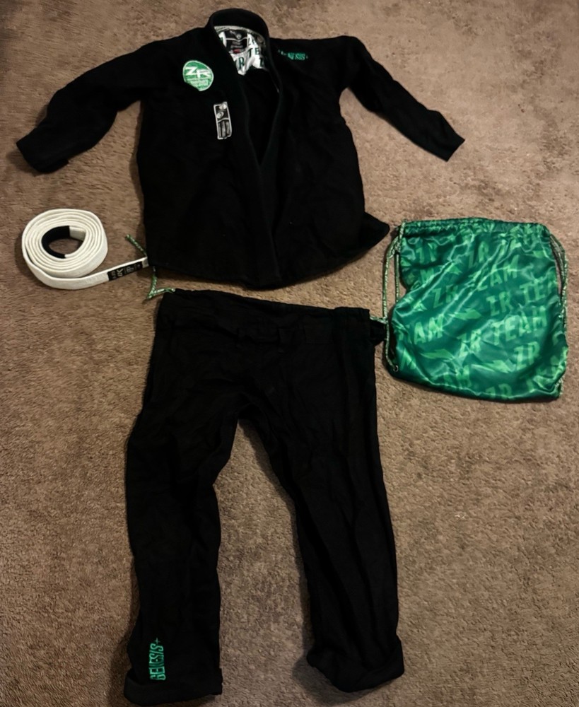 Lg Pro ZR Genesis Brazilian Jiu Jitsu Grappling Kimono Black Complete With Bag