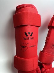 WESING Karate shin and Instep Guard Karate Gloves Approved by WKF red Size Small