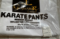 NEW – GLADIATOR by ProForce KARATE UNIFORM GI MEDIUM WEIGHT SIZE 2 (Bottom only)
