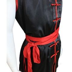 Sleeveless Martial Arts Kungfu Uniform Taichi Wing Chun Shaolin Monk Suit Black