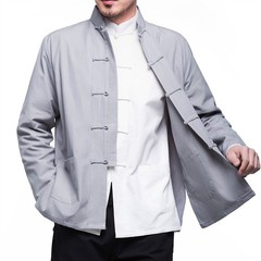 Mens Traditional Chinese Tang Suit Coat Jacket Kung Fu Wingchun Uniform Tops Hot
