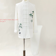 Men Women Milk silks Tai chi Uniforms Wushu Martial arts Kung fu Wing Chun Suit